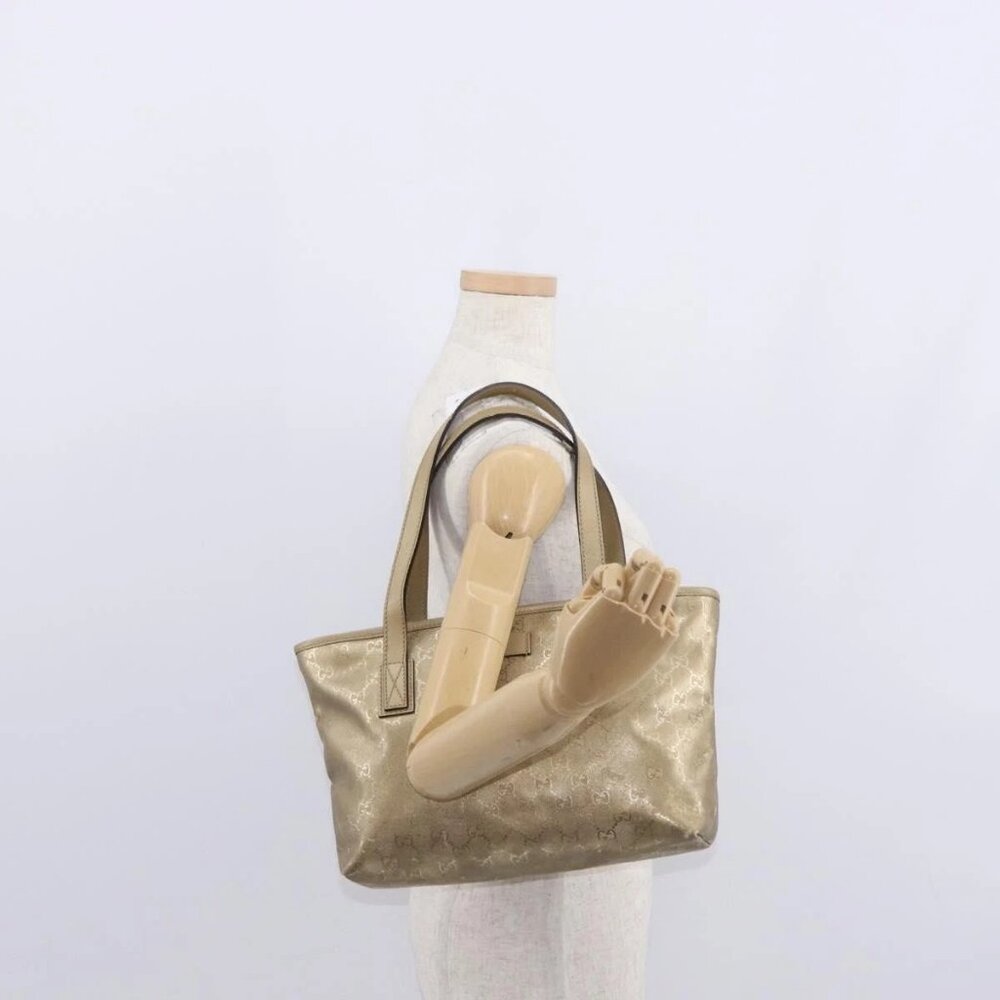 GUCCI GG implementation Tote Bag PVC Gold
